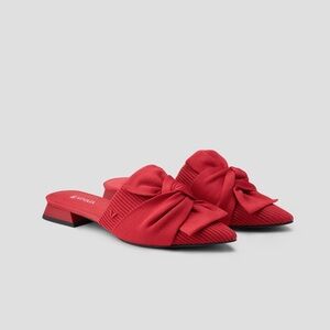 VIVAIA Yaffa Pointed Toe Knot Red Mule Sandals 43
